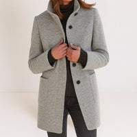 Stella™ | Damenjacke mit hohem Kragen – Grau