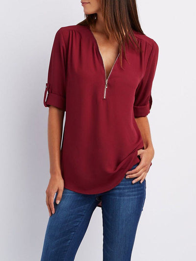 Langärmelige Lockere Bluse