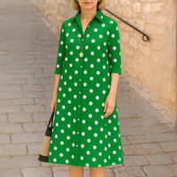 Joke™ | Elegantes Kleid – Grün - Punkte