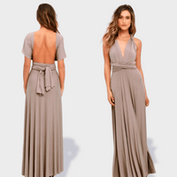 Noriswina | Sexy Multiway Boho Maxi-Kleid für besondere Anlässe – Hellbraun