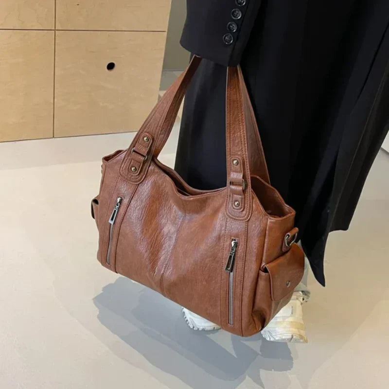 Aviana - Klassische Vintage-Lederhandtasche