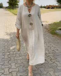 Inge™ | Elegantes Kleid im Ibiza-Stil – Beige
