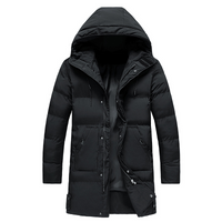 Herren Winterjacke | Gepolsterter Mantel Mit Kapuze – Schwarz