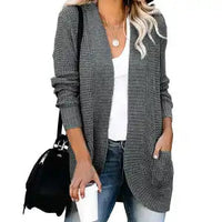 HANAE –  Long-cardigan mit retro-flair – Dunkelgrau