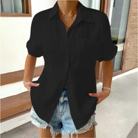 Anneke™ | Elegante Bluse mit Hemdkragen – Schwarz