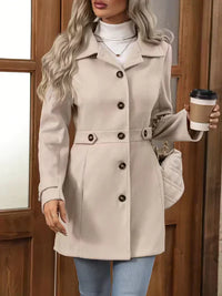 Hanna | Eleganter Tweed-Wintermantel Damen modern – Beige