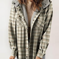 Amira-Karierte Kapuzenjacke – Lässiger Herbst-Look – Grün