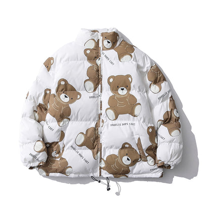 Lona | Süße Winter-Baumwolljacke mit Bären-Print für Frauen