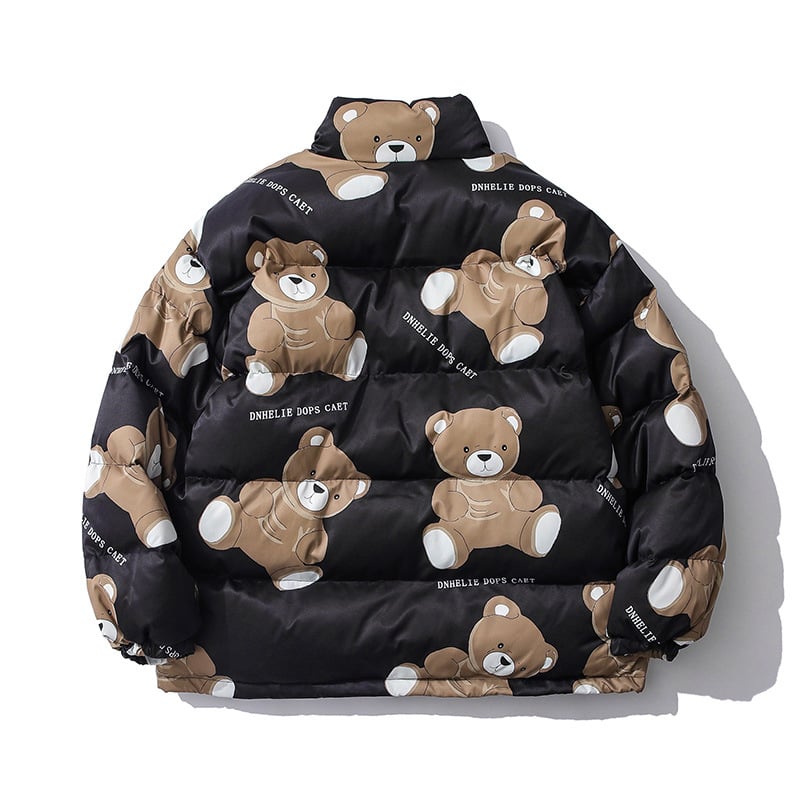 Lona | Süße Winter-Baumwolljacke mit Bären-Print für Frauen