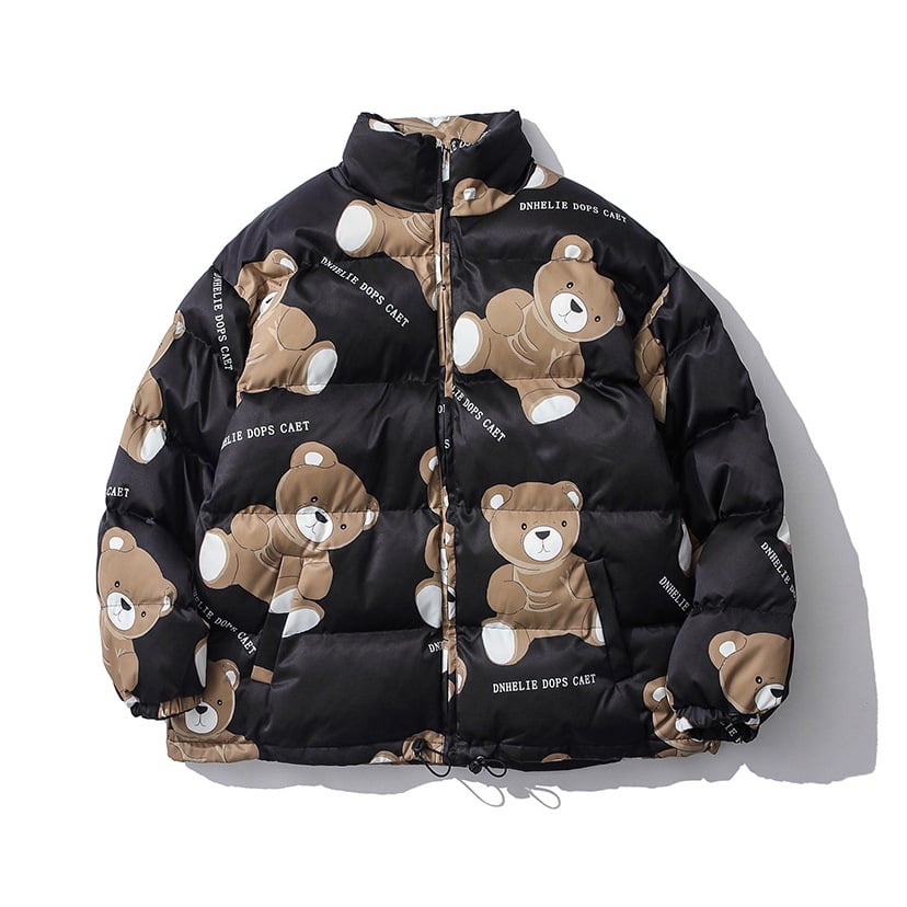 Lona | Süße Winter-Baumwolljacke mit Bären-Print für Frauen