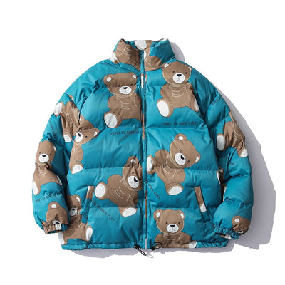 Lona | Süße Winter-Baumwolljacke mit Bären-Print für Frauen