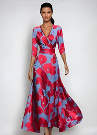 Emily - Luxuriöses Schönes Kleid – Rot/Blau