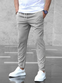 Slim-Fit Stretch Freizeithose für Herren – Grau
