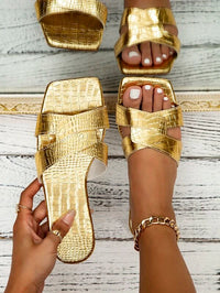 C&AA Sandalen | Sommerliche Flip-Flop-Sandalen mit weichem Fußbett – Gold