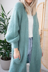 Heidi-Mode | Offene Front Strickjacke – Grün