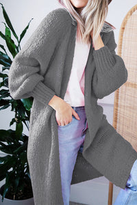Heidi-Mode | Offene Front Strickjacke – Grau