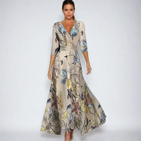 Emily | Elegantes Blumenmuster-Kleid – Sand/Beige