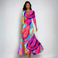 Emily | Elegantes Blumenmuster-Kleid – Bunt
