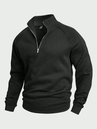 Benno | Half-Zip Pullover mit weichem Innenfutter – Schwarz