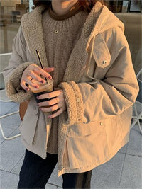 Eyella | Wende-Fleece Parka für gemütliche Wintertage – Aprikose