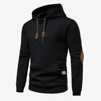 Julien | Stylischer Kapuzenpullover für Herren mit Patchwork-Details an den Ärmeln – Noir