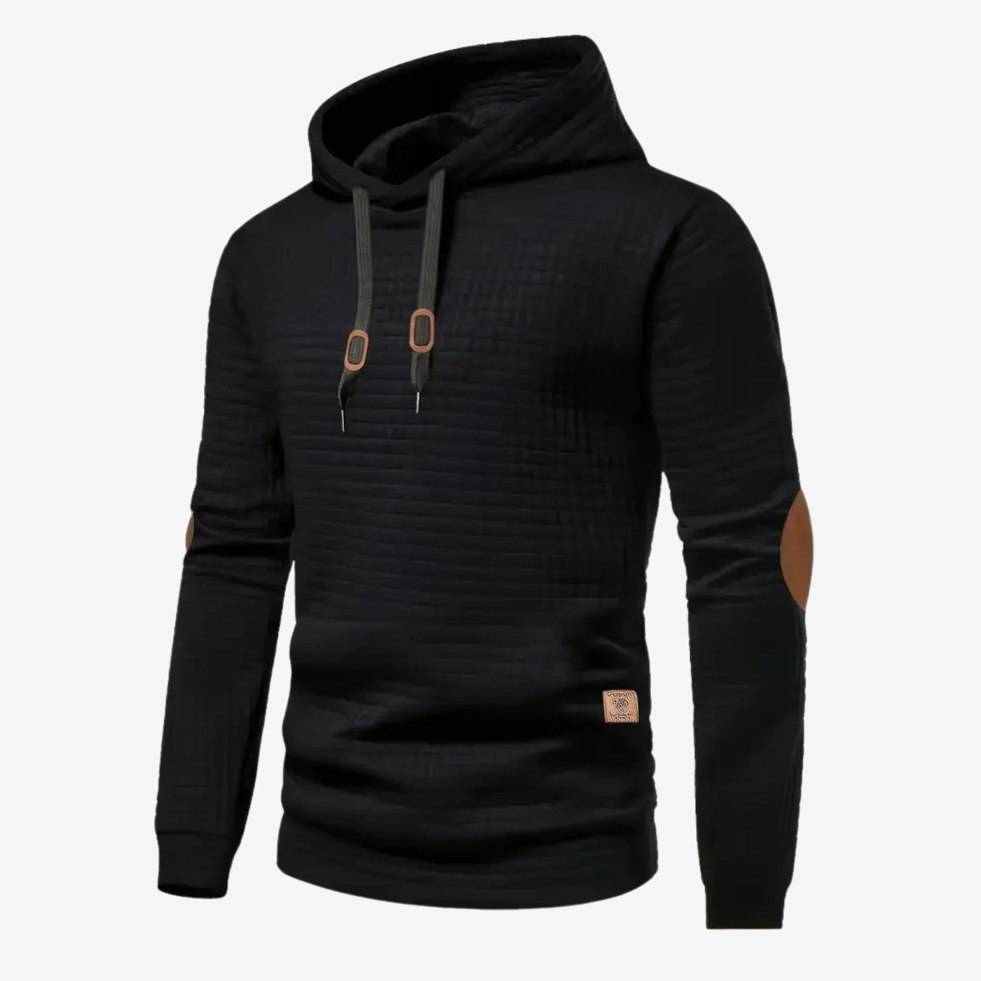 Julien | Stylischer Kapuzenpullover für Herren mit Patchwork-Details an den Ärmeln