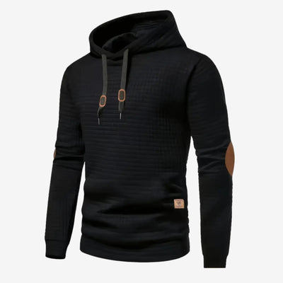 Julien | Stylischer Kapuzenpullover für Herren mit Patchwork-Details an den Ärmeln