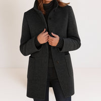 Stella™ | Damenjacke mit hohem Kragen – Schwarz