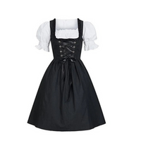 Damen Dirndl Kleid mit modernem Design | Festliches Trachtenkleid in Midilänge – Schwarz