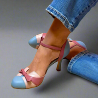 Doris | Damen Pumps Schleifen Riemen Geschlossen Elegant Feminin – Blau