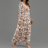 Winelisa | Elegantes Kleid mit Langen Ärmeln – Blumenmuster