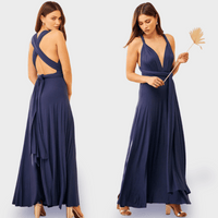 Noriswina | Sexy Multiway Boho Maxi-Kleid für besondere Anlässe – Marine
