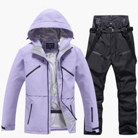 Zweiteiliges Ski Set für Unisex – Lila / Schwarz