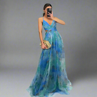 Valtruda | Luftiges Maxikleid mit Wow-Effekt – Blau