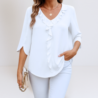 Maria™ | Lässige Bluse mit V-Ausschnitt – Weiß