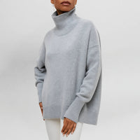 Stefanie™ | Strickpullover mit Rollkragen – Grau