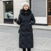 Saytricia | Stylischer Mantel mit Kunstfell – Schwarz