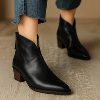 Christina™ | Luxuriöse Stiefeletten mit niedrigem Absatz – Schwarz