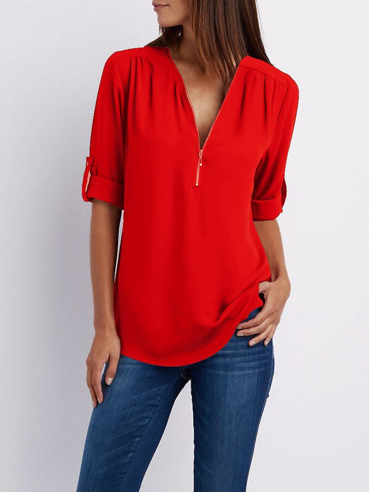 Langärmelige Lockere Bluse