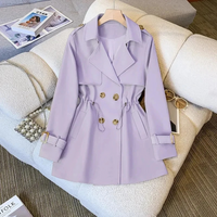 Taillierter Trenchcoat Mit Details Damen – Lila