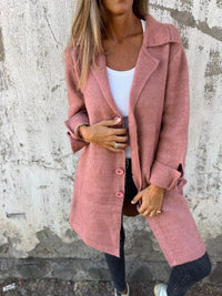 Ivanka | Langer Mantel mit Manschetten im Casual-Look – Rosa