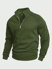 Benno | Half-Zip Pullover mit weichem Innenfutter – Grün