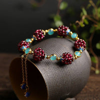 Naturstein-Armband in Beerenfarbe – Blau