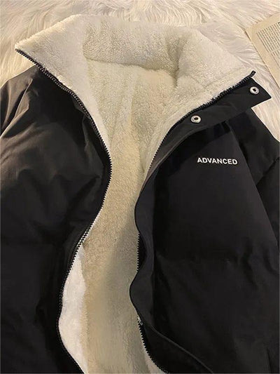 Wivenese | Vintage kurzer wattierter Mantel mit Stehkragen und Reißverschluss
