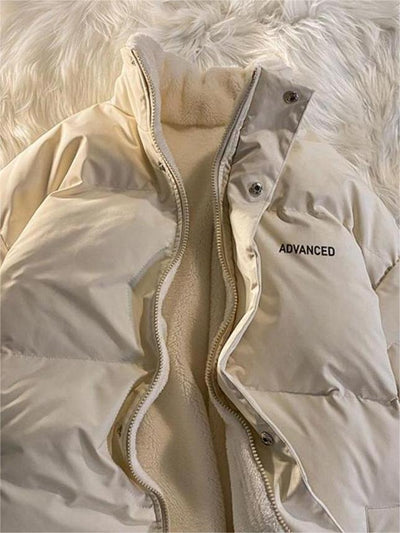Wivenese | Vintage kurzer wattierter Mantel mit Stehkragen und Reißverschluss