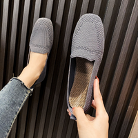 Damen-Sommer-Low-Top-Flachschuhe mit runder Zehenpartie – Grau
