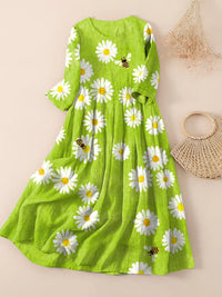 Margit | Gänseblümchengarten Damen Kleid – Hellgrün