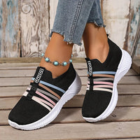 Lioray - Lässiger Sneaker Mit Streifen – Schwarz mehrfarbige Streifen