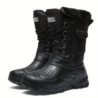 Winterschuhe Herren | Outdoor Hoher Stiefel Mit Schnürung – Schwarz