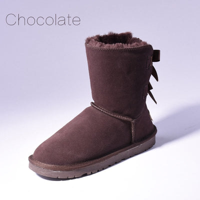 Lela | Warme Schneestiefel mit Fell und Schleifen für Frauen